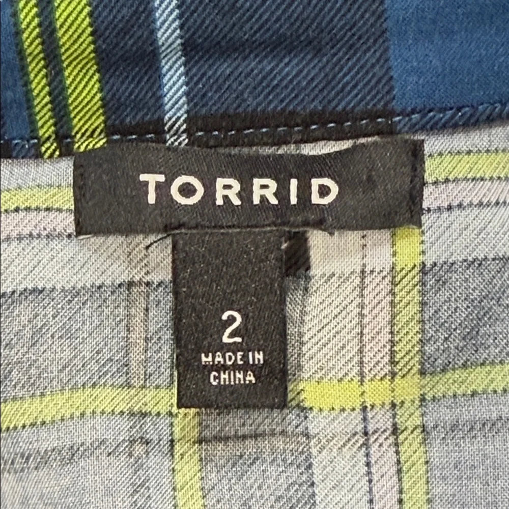 Torrid Blue and Yellow Challis Long Maxi Shirt Style Open Front Kimono Size 2X - Picture 10 of 15